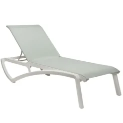 Bain de Soleil SUNSET Blanc / Turquoise Chiné - Lot de 4 - Grosfillex