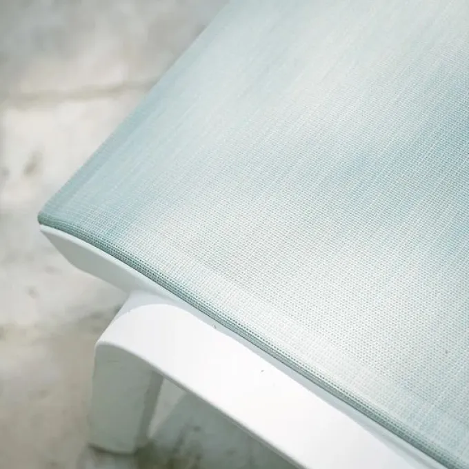 Bain de Soleil SUNSET Blanc / Turquoise Chiné - Lot de 4 - Grosfillex