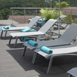 Bain de Soleil SUNSET Gris / Gris - Lot de 4 - Grosfillex
