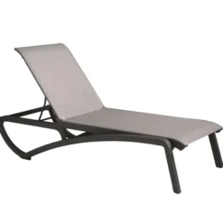 Bain de Soleil SUNSET Noir / Gris Chiné - Lot de 4 - Grosfillex