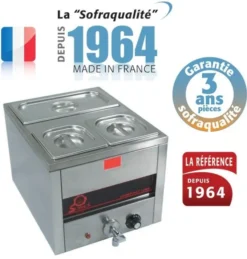 Bain-marie compact avec vidange 230 V 18 L - Gamme Tradition - Sofraca