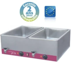 Bain-marie GN 2/1 avec vidange - Gamme CBS - 2x 21 L - Sofraca