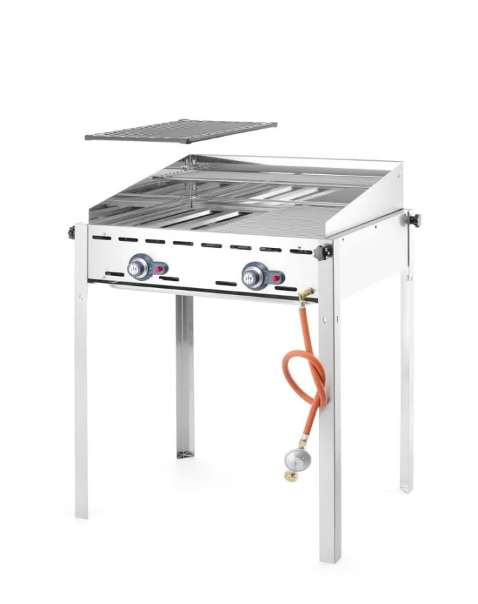 Barbecue Green Fire avec 2 brûleurs Profi Line 2 grilles en inox GN 1/1 116kW - Hendi