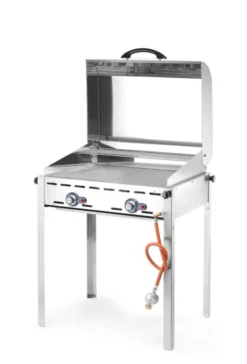 Barbecue Green Fire avec 2 brûleurs Profi Line Plaque et grille en fonte émaillée GN 1/1 - Hendi