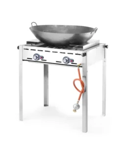 Barbecue Green Fire avec 2 brûleurs Profi Line Plaque et grille en fonte émaillée GN 1/1 - Hendi