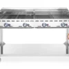 Barbecue Green Fire avec 4 brûleurs Profi Line sur support avec roulettes Gris 22kW - Hendi