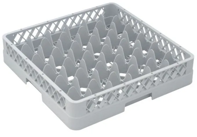 Base 36 Compartiments 500 x 500 x 100mm - Casier de Lavage pour verres - Gris - Matériel CHR Pro
