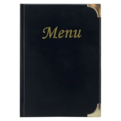 Basic A5 Carte Menu, 4 inserts fixes (présente 8 pages A5) - Securit