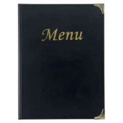 Basic Carte Menu A4, 4 inserts fixes (présente 8 pages A4) - Securit