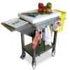Billot de Boucher en Polyéthylène Blanc et Inox Spécial Desserte Barbecue - Fricosmos