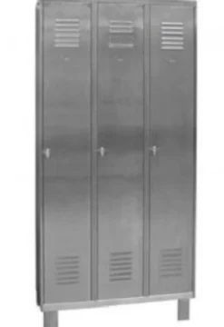 Bloc 3 Vestiaires Inox Industrie Propre sur Pieds - L 900 mm