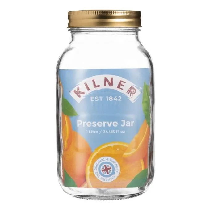 Bocal en verre pour conserves couvercle vis - Kilner 1 L