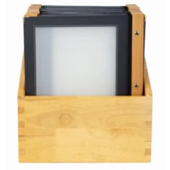 Boite protège-menus cadre en bois 20 porte-menus Securit noir - Format A4