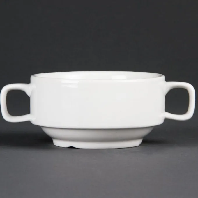 Bol à Soupe avec Anses Blancs 115mm - Boite de 6 - Olympia