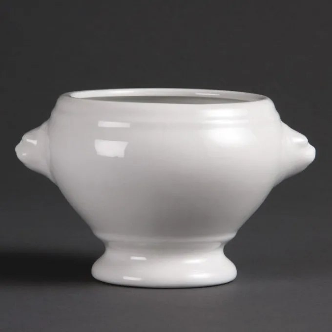 Bols à soupe tête de lion blancs 105mm Olympia - Boite de 6