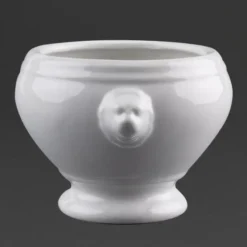 Bols à soupe tête de lion blancs 105mm Olympia - Boite de 6