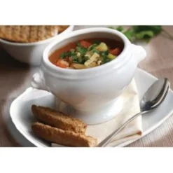 Bols à soupe tête de lion blancs 105mm Olympia - Boite de 6