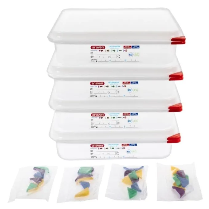 Boîte alimentaire avec couvercle GN 1/2 - Araven 4 L- Lot de 4