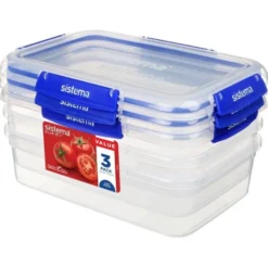 Boîte Alimentaire Rectangulaire Sistema Klip IT Plus 2,2 Litres - Lot de 3 - Sistema