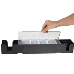 Boîte à compartiments noire - 605 x 155 x 95 mm