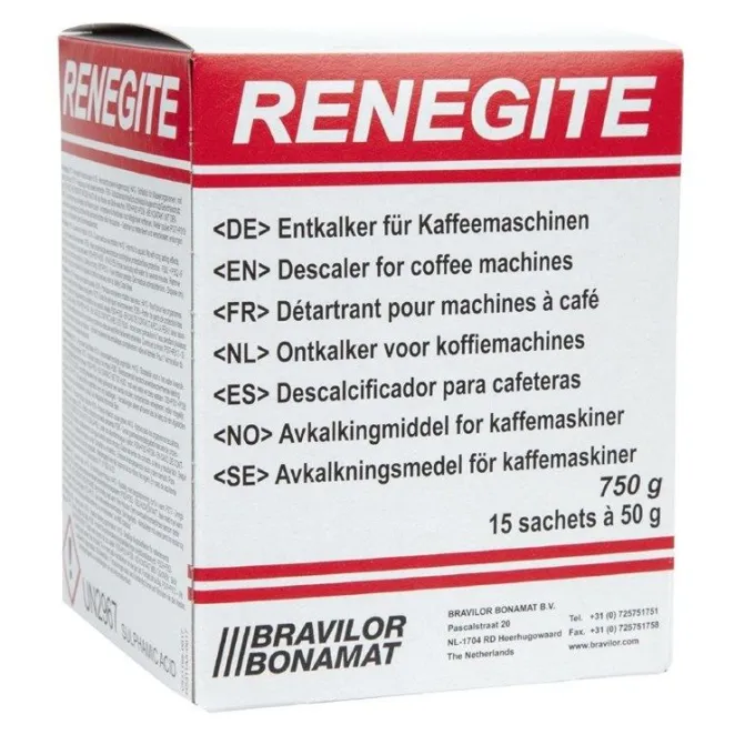 Boîte de 15 Sachets de Détartrant 50g - Bravilor Renegite