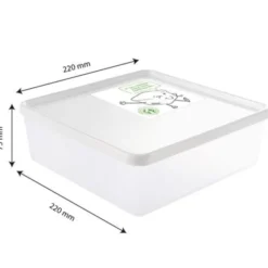 Boîte hermétique 2,5 L + couvercle blanc - lot de 6 - Gilac