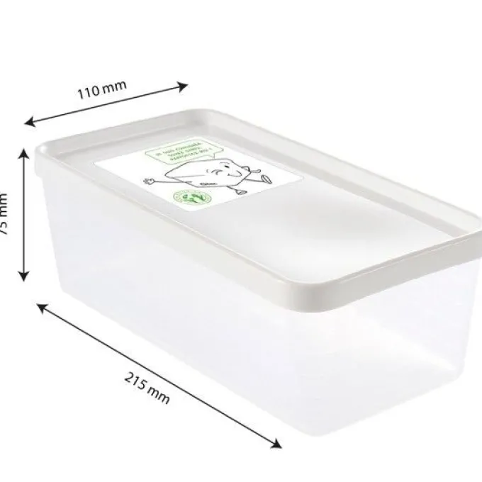 Boîte hermétique 1,2 L + couvercle blanc - lot de 12 - Gilac