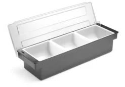 Boîte à ingrédients - 3 bacs Bar up Noir 480x150x(H)100mm - Hendi