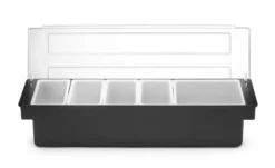 Boîte à ingrédients - 5 bacs Bar up Noir 480x150x(H)100 mm - Hendi
