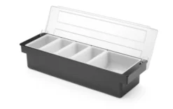 Boîte à ingrédients - 5 bacs Bar up Noir 480x150x(H)100 mm - Hendi