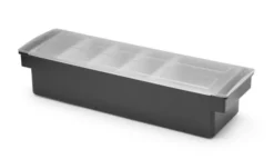 Boîte à ingrédients - 5 bacs Bar up Noir 480x150x(H)100 mm - Hendi