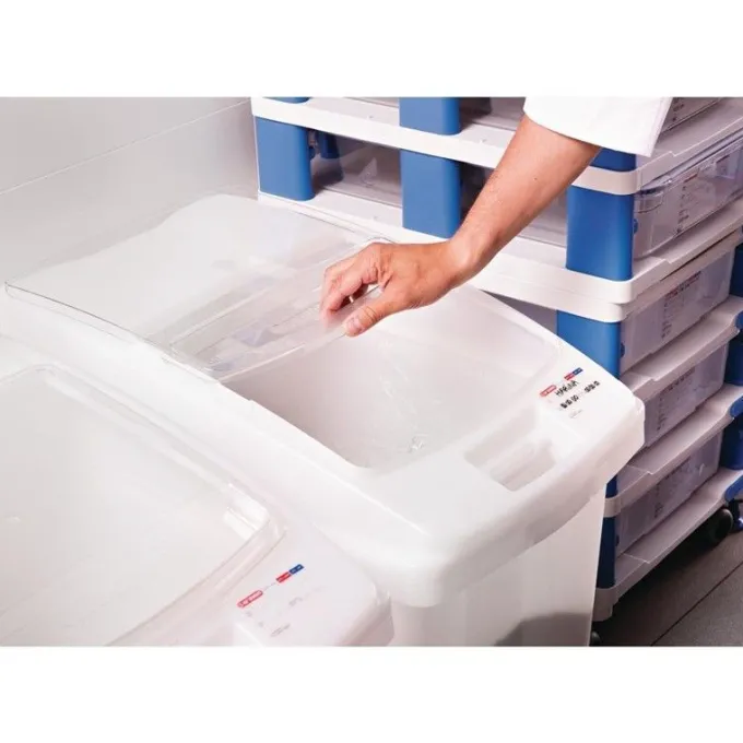 Boîte à ingrédients transparente avec roulettes - Araven 100 L