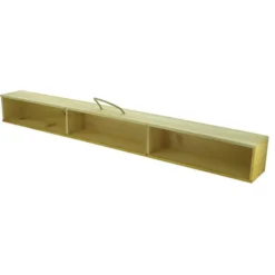 Boîte Rectangle Bois avec Anse 3 Compartiments 100 cm Lot de 6 - Créapak
