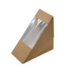 Boîte sandwich en carton kraft avec fenêtre en PLA 5,3 x 12,3 cm - 500 unités - Betik