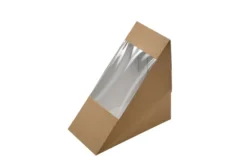 Boîte sandwich en carton kraft avec fenêtre en PLA 5,3 x 12,3 cm - 500 unités - Betik
