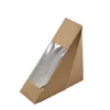 Boîte sandwich en carton kraft avec fenêtre en PLA 7,3 x 12,3 cm - 500 unités - Betik