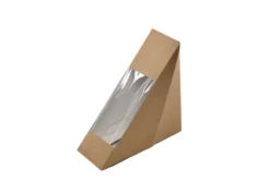Boîte sandwich en carton kraft avec fenêtre en PLA 7,3 x 12,3 cm - 500 unités - Betik