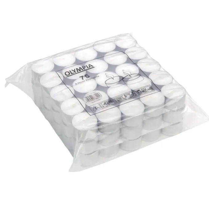Bougies Chauffe-Plat 8 heures - Lot de 75 - Olympia