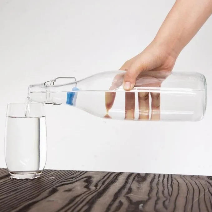Bouteille d'Eau en Verre 1 L - Lot de 6 - Olympia