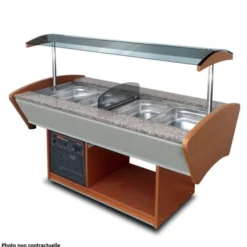 Buffet de service chaud/froid central professionnel 6 bacs GN 1/1 - Furnotel