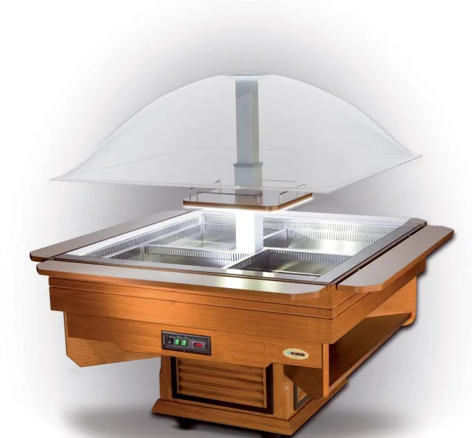 Buffet Professionnel Réfrigéré Central Carré - 8 bacs GN 1/1 - Furnotel