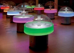 Buffet Réfrigéré Professionnel Central Rond - 10 Bacs Plastique Blancs - Furnotel