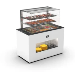 Buffet Réfrigéré Série Vision Bac GN 1/1 - avec Vitrine Supérieur Cuve Froid 65 mm - Sayl