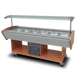 Buffet self service réfrigéré professionnel central - 6 bacs GN 1/1 - Furnotel