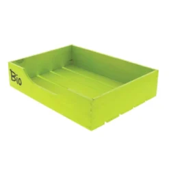 Cagette Bois Ouveture Avant + Logo Bio 40X30 Lot de 2 - Prolinea