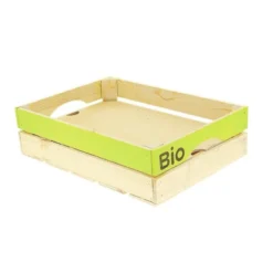 Cagette Bois Rectangle Pm + Faux Fond + Logo Bio Lot de 5 - Prolinea