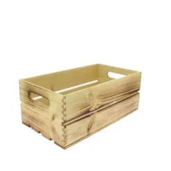 Cagette pin verni Fresca effet brulé 38x21 cm - Lot de 6 - Prolinea