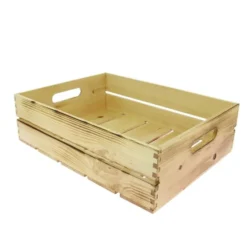 Cagette pin verni Fresca effet brulé 40x30 cm - Lot de 6 - Prolinea