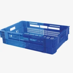 Caisse ajourée empilable emboitable 600 x 400 x 147 mm bicolore 26 L - bleu/bleu - Gilac