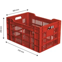 Caisse ajourée 550 x 360 x 290 mm 45 L - brique - Gilac
